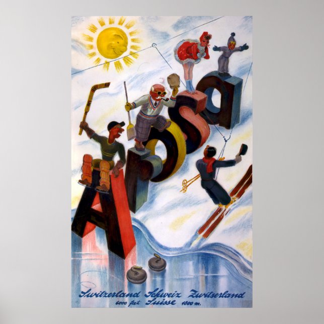 Arosa Switzerland Vintage Travel Poster (Vorne)