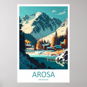 Arosa Vintage-Reiseposter Ski Nationalpark Poster