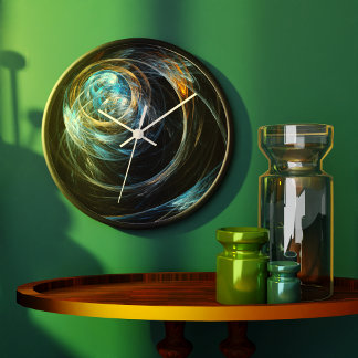 Around the World Abstract Art Round Große Wanduhr
