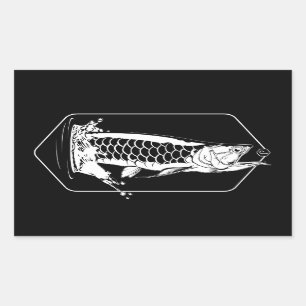 Arowana Sprung Rechteckiger Aufkleber