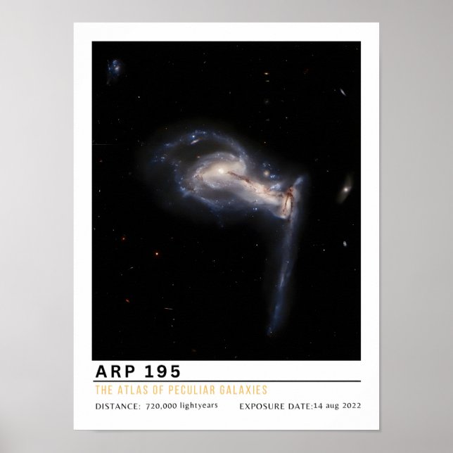 Arp 195 Galaxie Raumfahrt Bildung Poster (Vorne)