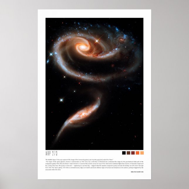 Arp 273 Interagierende Galaxien (Hubble Telescope) Poster (Vorne)