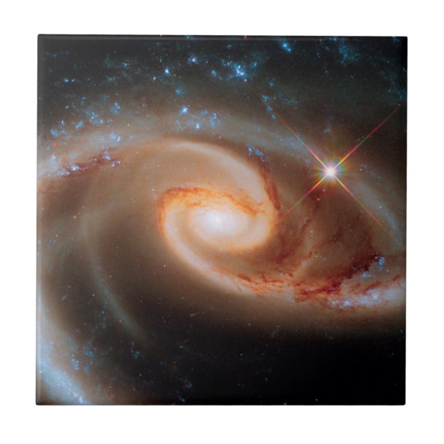 Arp 273 Rose Galaxies Hubble Weltraumteleskop Foto Fliese (Vorderseite)