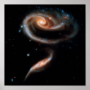 Arp 273 Rose Galaxies Hubble Weltraumteleskop Foto Poster
