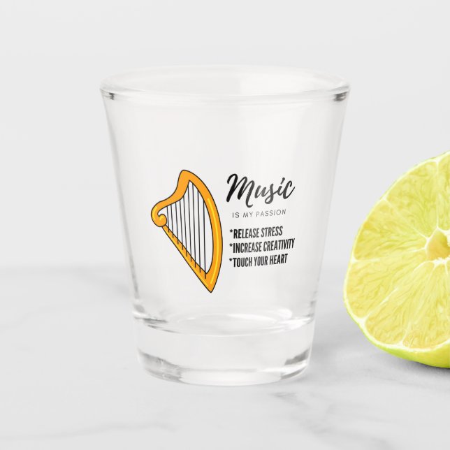 Arpa Music , Instrument , Liebhaber Schnapsglas (Vorderseite)
