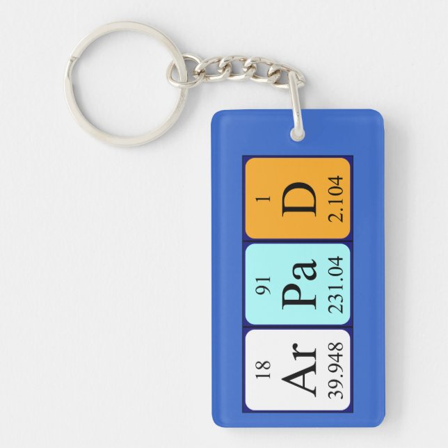 Árpád Periodic Table name keyring Schlüsselanhänger (Vorderseite)