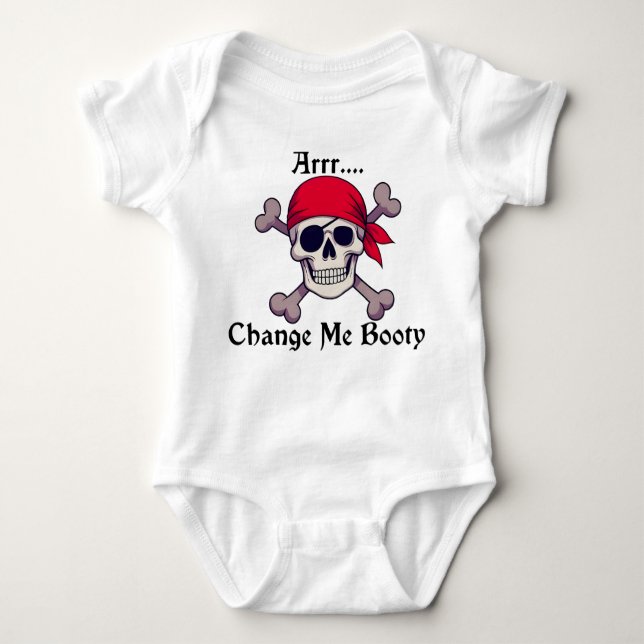 Arr Change Me Booty Baby Bodysuit Onepiece Baby Strampler (Vorderseite)