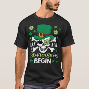 Arr ish Pirate Skull Lass The Shenanigans T-Shirt