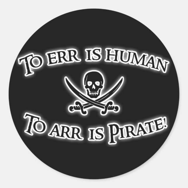 Arr ist Pirate! Runder Aufkleber (Vorderseite)