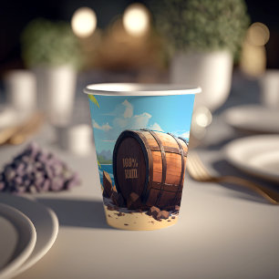 Arr! Piratenjungs "100% Rum" Witz Geburtstag Pappbecher