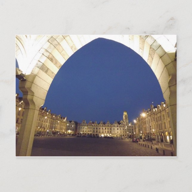 Arras-Platz in der Nacht Postkarte (Vorderseite)