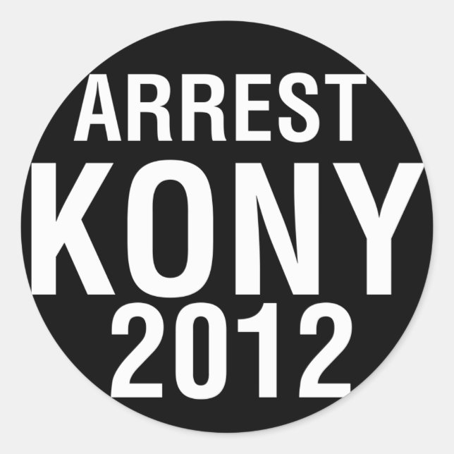 Arrest KONY 2012 Rundaufkleber Runder Aufkleber (Vorderseite)