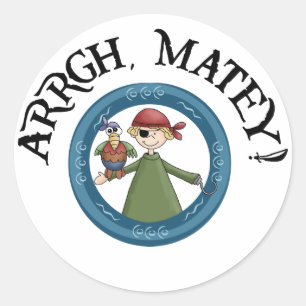 Arrgh kameradschaftlicher Piraten-und Runder Aufkleber