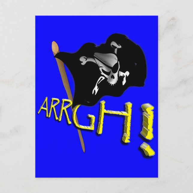 ARRGH! Piratenflagge in der Wave-Piratenflagge Postkarte (Vorderseite)
