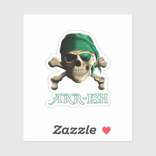 ARRish Funny Irish Pirate St. Patricks Day Aufkleber (Blatt)