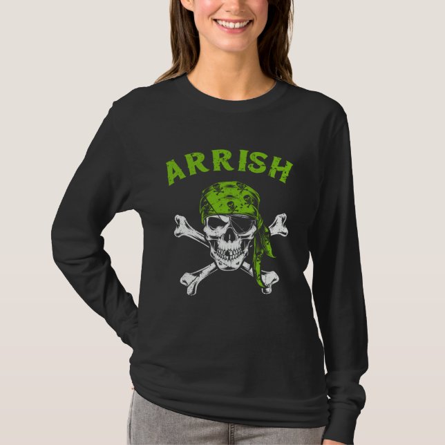 Arrish Irish Pirate  St Patricks Day St Paddys Day T-Shirt (Vorderseite)