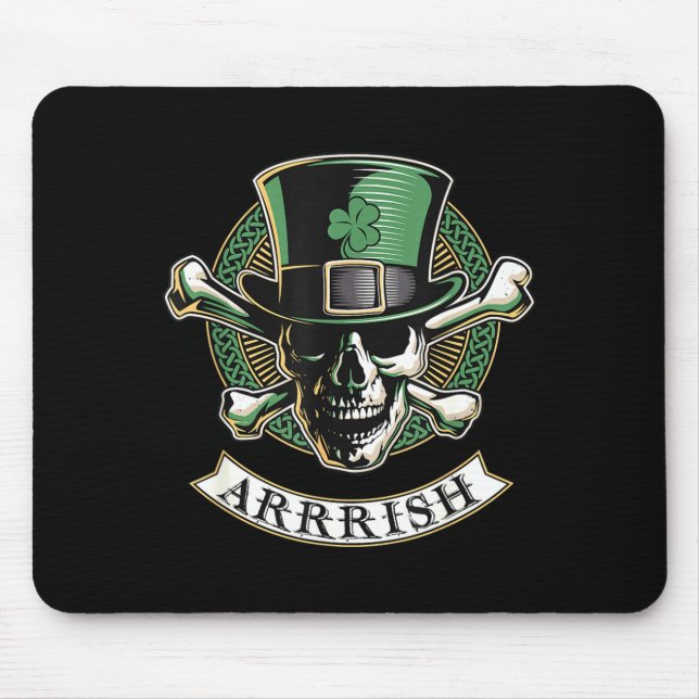 Arrish Irish Rate St Patricks Day, Rate Men Funny  Mousepad (Vorne)