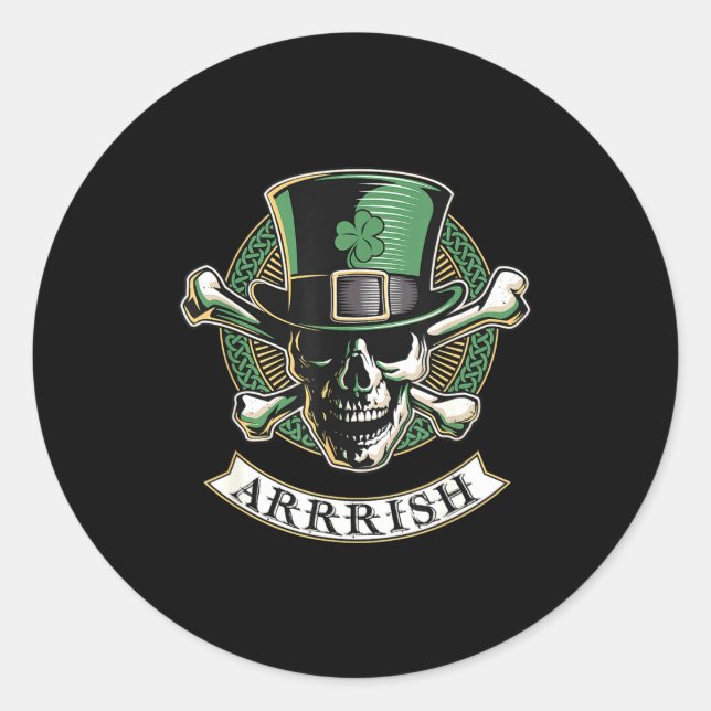 Arrish Irish Rate St Patricks Day, Rate Men Funny  Runder Aufkleber (Vorderseite)