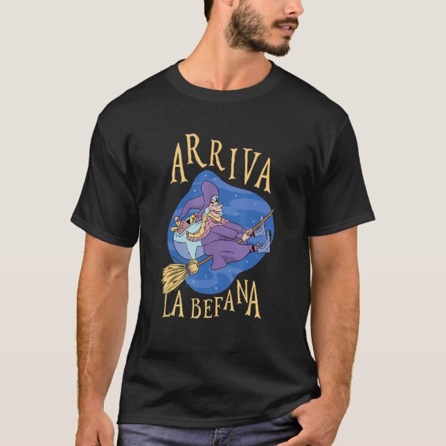 Arriva La Befana Italienisches Weihnachtsfest Buon T-Shirt (Vorderseite)