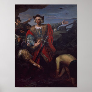 Arrival of Cristobal Colon in America Poster