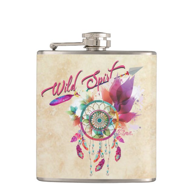 Arrow and Dream Catcher Flachmann (Vorderseite)