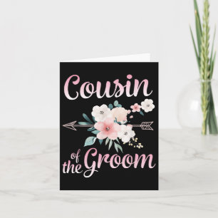 Arrow Blume glücklicher Cousin der Groom Bride Hus Karte