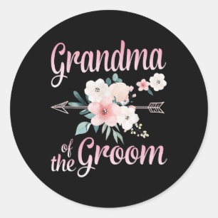 Arrow Blume glückliches Oma der Groom Bride Husb Runder Aufkleber