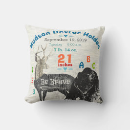 Arrow Boy Forest Kinderzimmer Baby Birth Stat Bär  Kissen