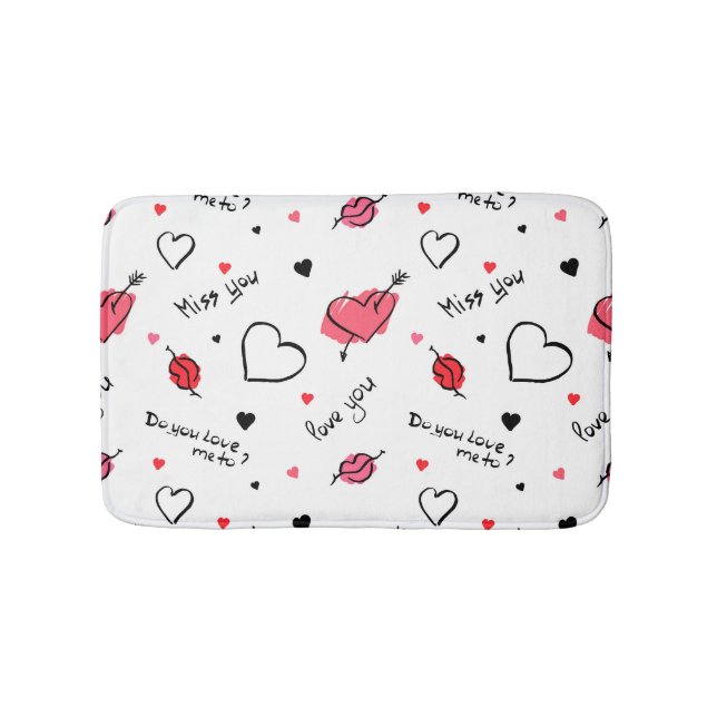 Arrow des Valentins Herz nahtlos Badematte (Vorderseite)