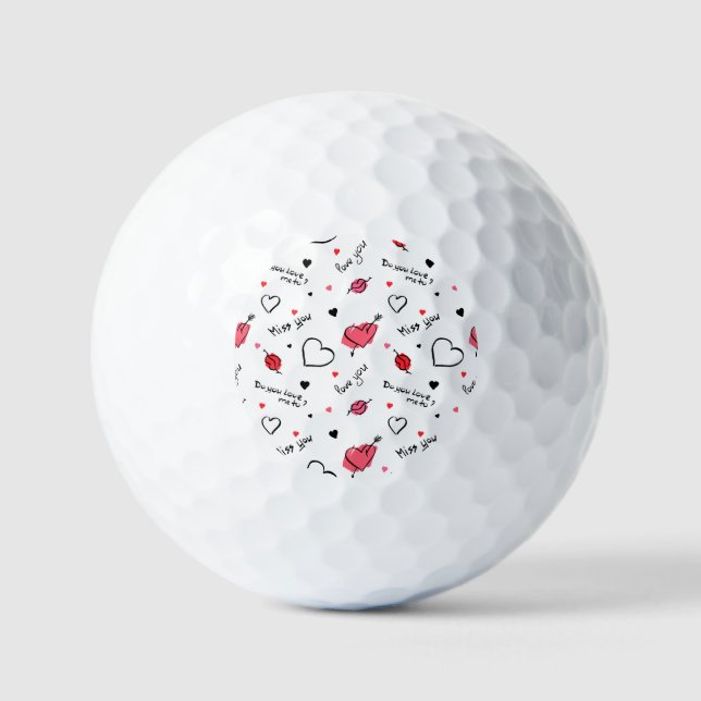 Arrow des Valentins Herz nahtlos Golfball (Vorderseite)
