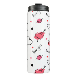 Arrow des Valentins Herz nahtlos Thermosbecher