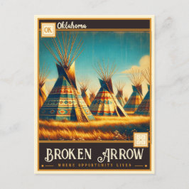 Arrow gebrochen, Oklahoma | VINTAG Postkarte
