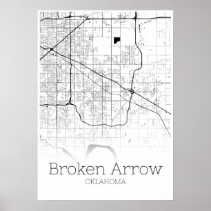 Arrow Map - Oklahoma - City Map Poster