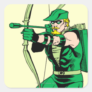 Arrow mit grüner Pfeil Quadratischer Aufkleber
