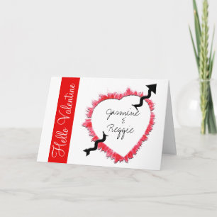 Arrow Pierced Textured Heart Kontur Valentine's Feiertagskarte