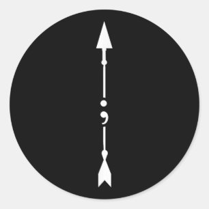 Arrow Semicolon Mental Health Awareness Runder Aufkleber