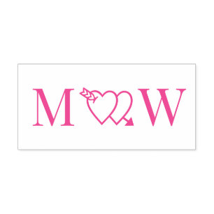 Arrow Thru Double Hearts Couple 2 Initial Monogram Permastempel
