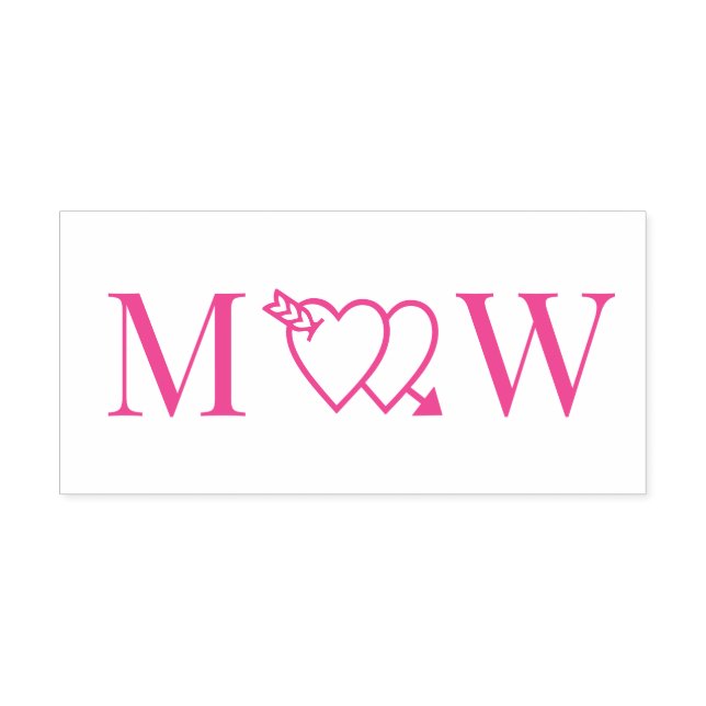 Arrow Thru Double Hearts Couple 2 Initial Monogram Permastempel (Design)