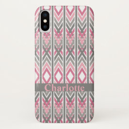 Arrow Tribal Pink Grau Personalisiertes Muster Case-Mate iPhone Hülle