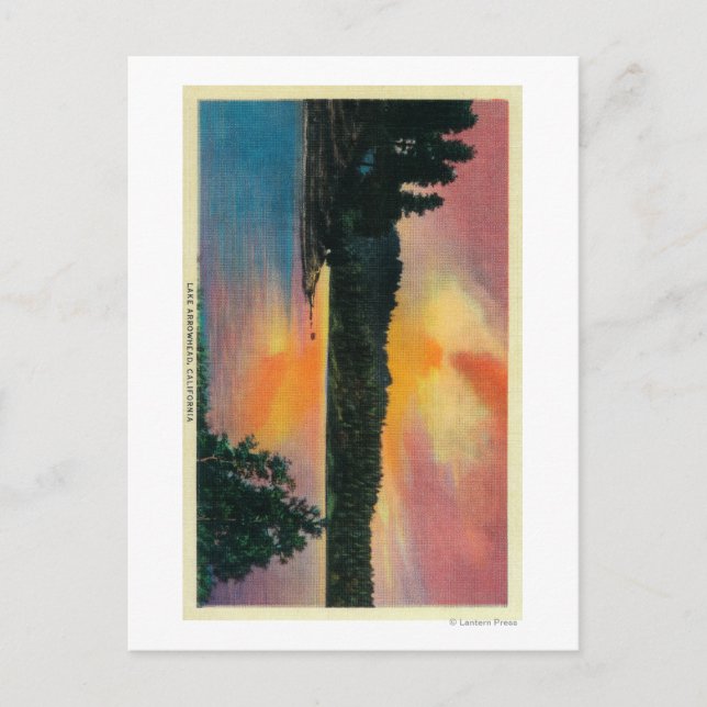 Arrowhad-See bei SunsetLake Arrowhead, CA Postkarte (Vorderseite)