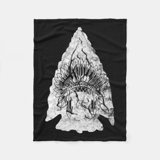 Arrowhead Hunter Indianerin für die Pfeiljagd Fleecedecke (Vorderseite)