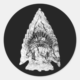 Arrowhead Hunter Indianerin für die Pfeiljagd Runder Aufkleber