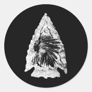Arrowhead Hunter Indischer Chefjäger Runder Aufkleber