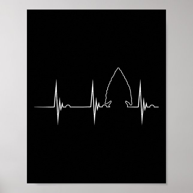 Arrowhead Junting Heartbeat Ekg Puls Hunter Flint Poster (Vorne)