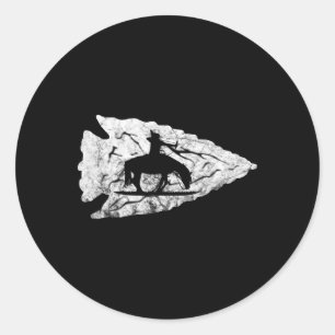 Arrowhead Junting Native American Relic Hunter Arr Runder Aufkleber