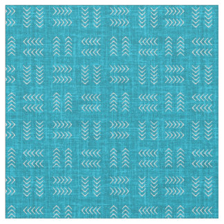 Arrows on Aqua Blue Linen Stoff