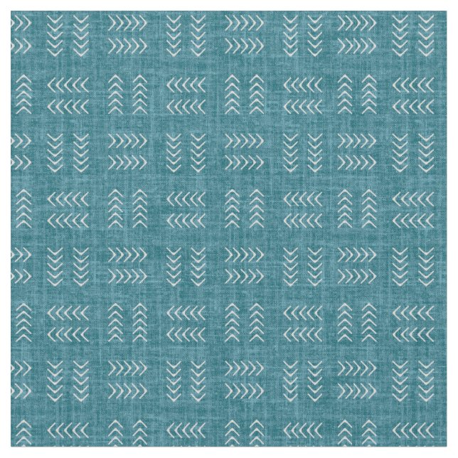 Arrows on Dark Teal Linen Stoff (Nahaufnahme)