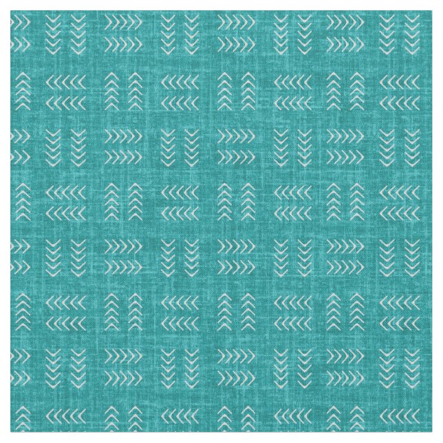 Arrows on Teal Linen Stoff (Nahaufnahme)