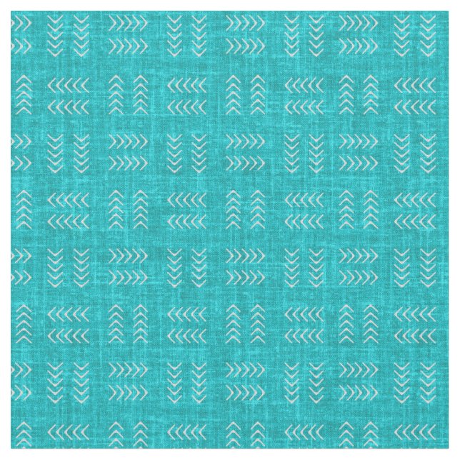 Arrows on Turquoise Linen Stoff (Nahaufnahme)