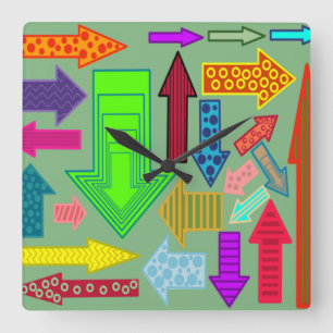 Arrows Quadratische Wanduhr